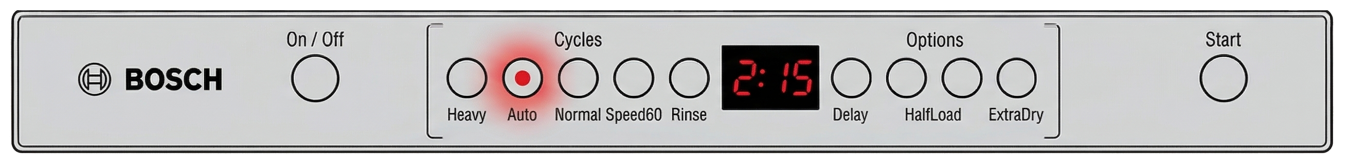 Bosch dishwasher control panel diagram
